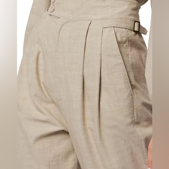 JOIE 100% Cotton Nadia Pants in Oatmeal Light Academia Pleated Size 0 NWT - Picture 4 of 11